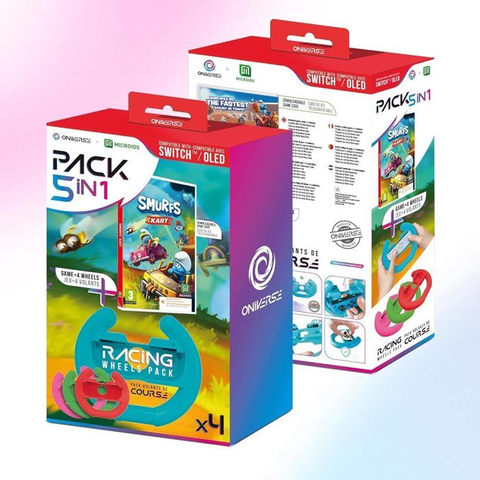 Volants de course Oniverse (x4) + Jeu Schtroumpf Kart (Code) - Compatible avec Nintendo Switch & Switch OLED – Image 5