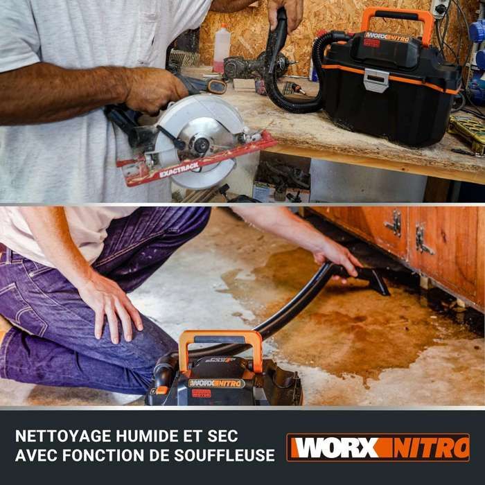 Aspirateur sans fil - WORX - WX031.9 - Moteur brushless - 16 kPa - Réservoir 8L – Image 6