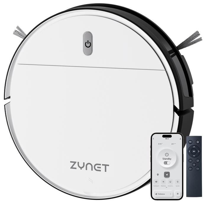 Zynet-D6 Robot aspirateur 3000Pa, 120Min, recharge automatique, APP/WiFi/Alexa/Siri Control, multi-mode