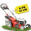 HECHT 553 SW Rasenmäher Benzin | mit Antrieb | 51 cm Schnittbreite | 5in1 | 6PS | 60L Grasfangkorb
