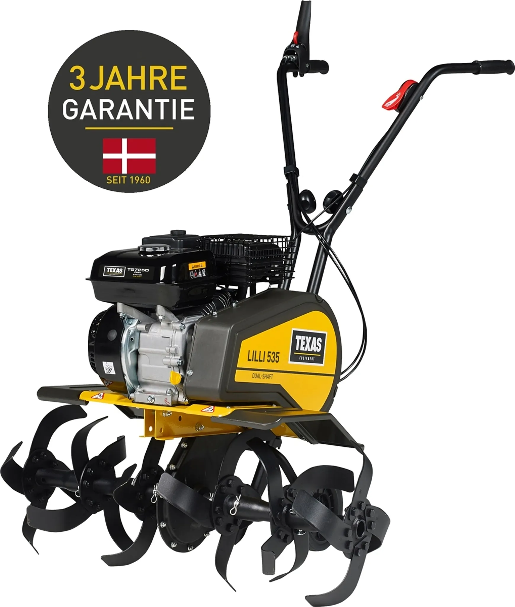 TEXAS Gartenfräse Motorhacke Bodenhacke Bodenfräse Pflug Benzin Lilli 535TG