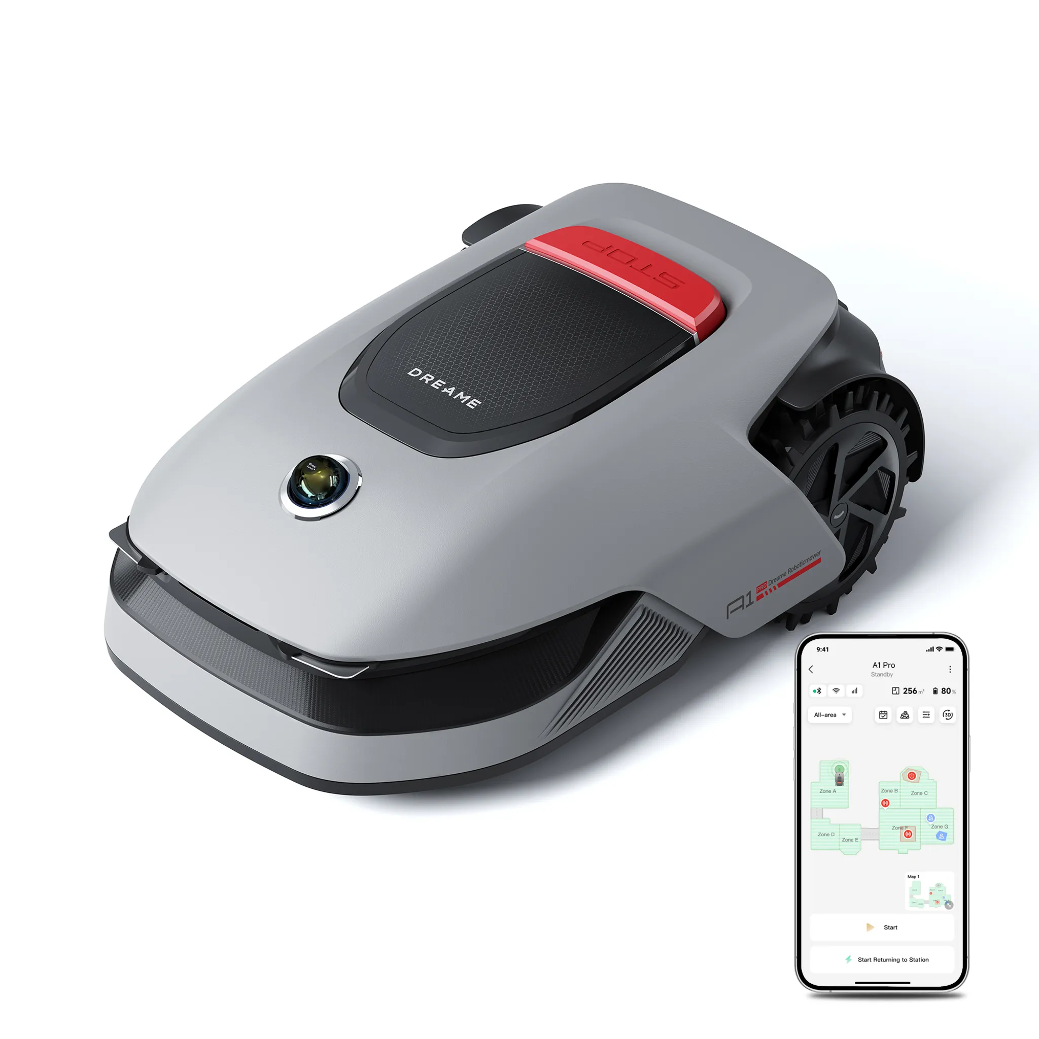 Dreame Intelligenter Mähroboter A1 Pro, Drahtloser Umfang Mähroboter, App-Steuerung,  Intuitive Zonenverwaltung, Intelligente Hindernisvermeidung