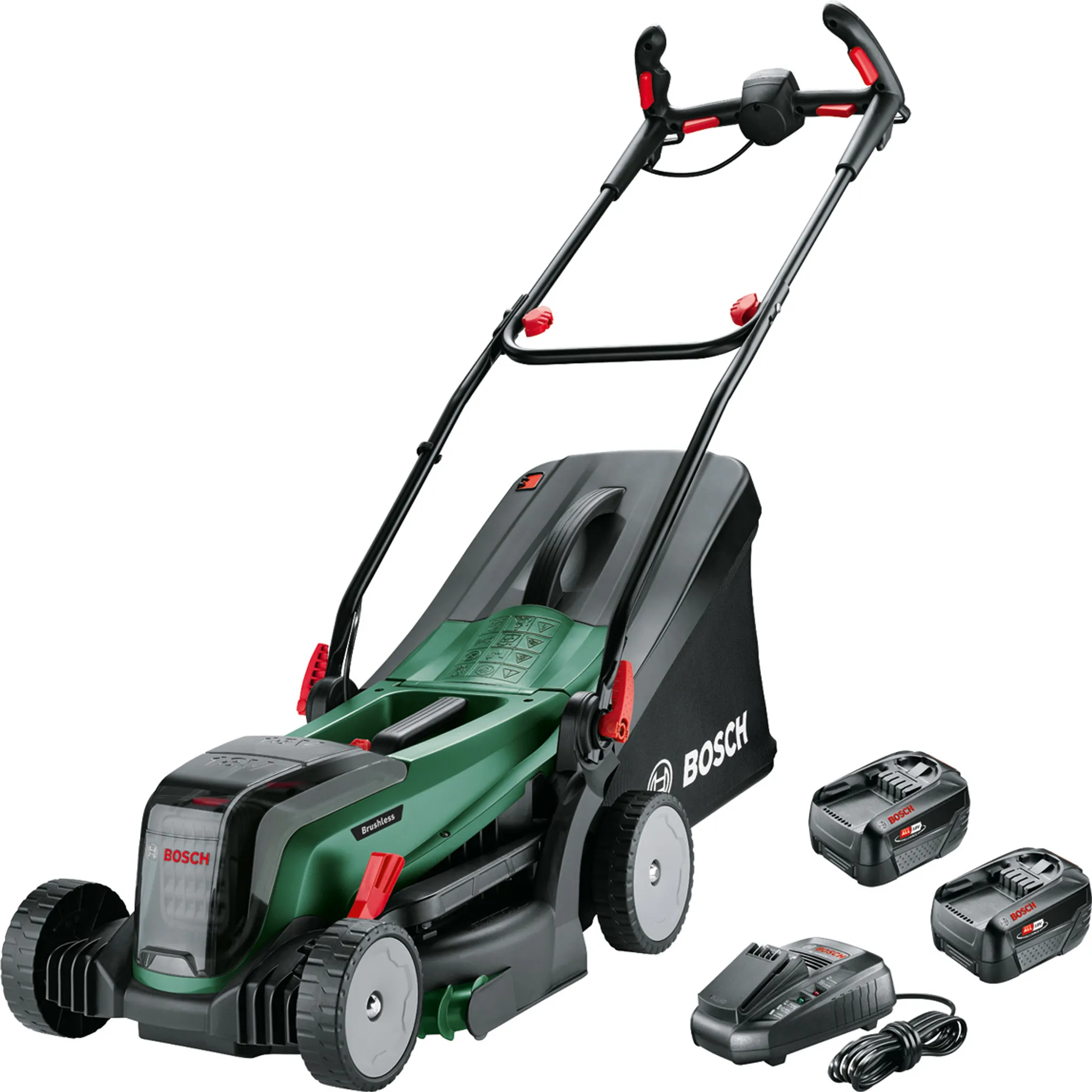 Akku-Rasenmäher UniversalRotak 2x18V-37-550, 2 x Akku PBA 18V 4.0Ah