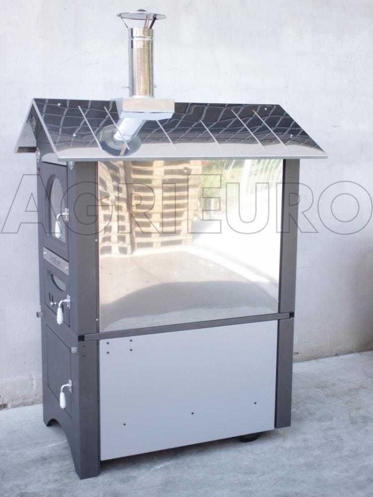 AgriEuro Medius Plus 100 EXT - Edelstahl Holzbackofen für draußen - Lüftungssystem
