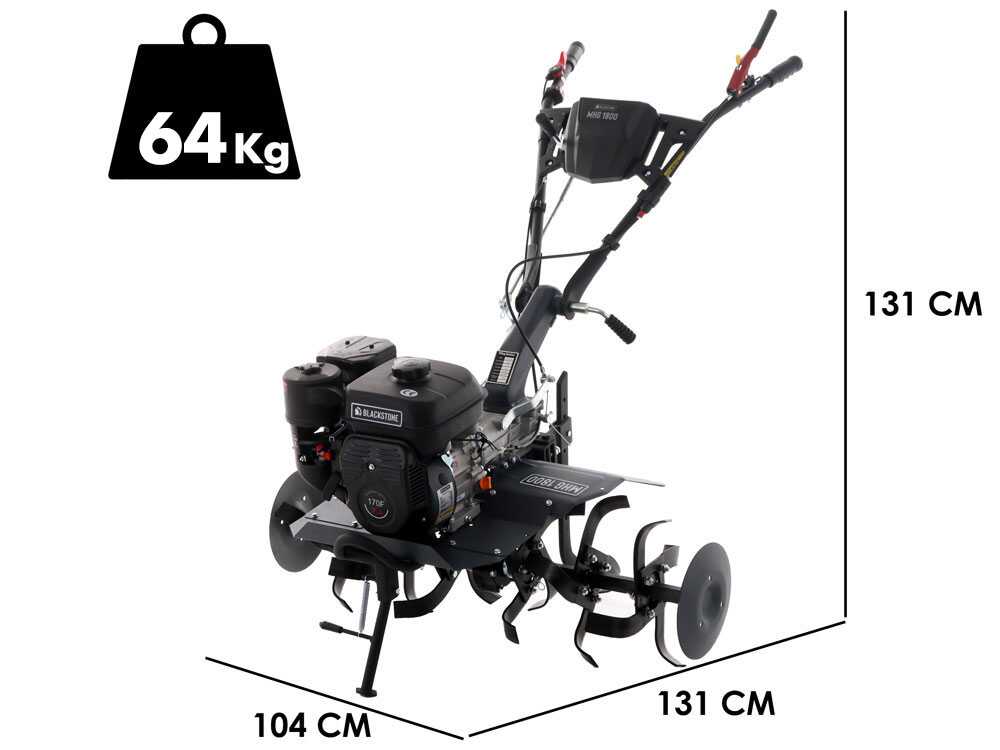 BlackStone MHG 1800 – Benzin-Motorhacke mit 212 cm³ Hubraum – 7 PS