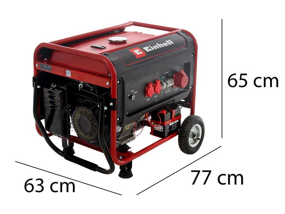 Einhell TC-PG 55/E5 - Benzin-Stromerzeuger mit Rädern und AVR-Regelung 5.5 kW - Dauerleistung 3.6 kW - 400V