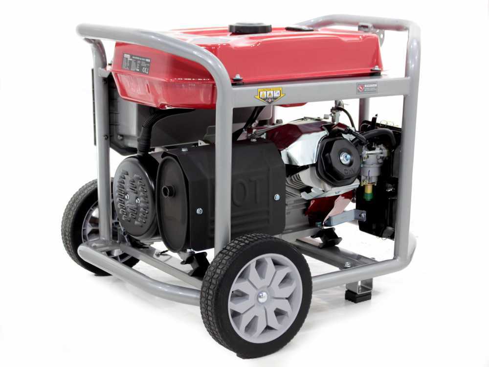GeoTech Pro GGP 8000-3 ES -  Benzin-Stromerzeuger mit Rädern mit AVR-Regelung 6.5 kW - Dauerleistung 6 kW - 400V