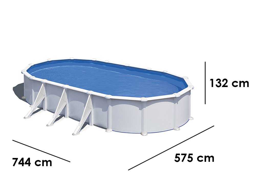 Gre Atlantis Oval 730x375x132cm - Stahlwandbecken