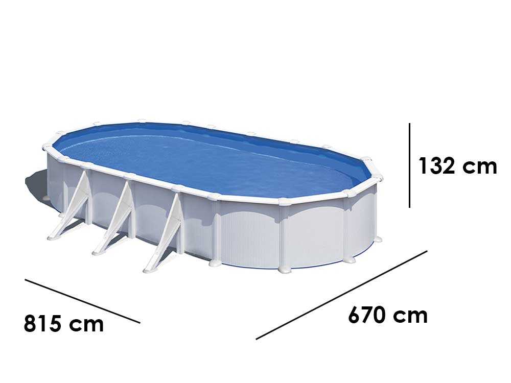 Gre Atlantis Oval 800x470x132cm - Stahlwandbecken