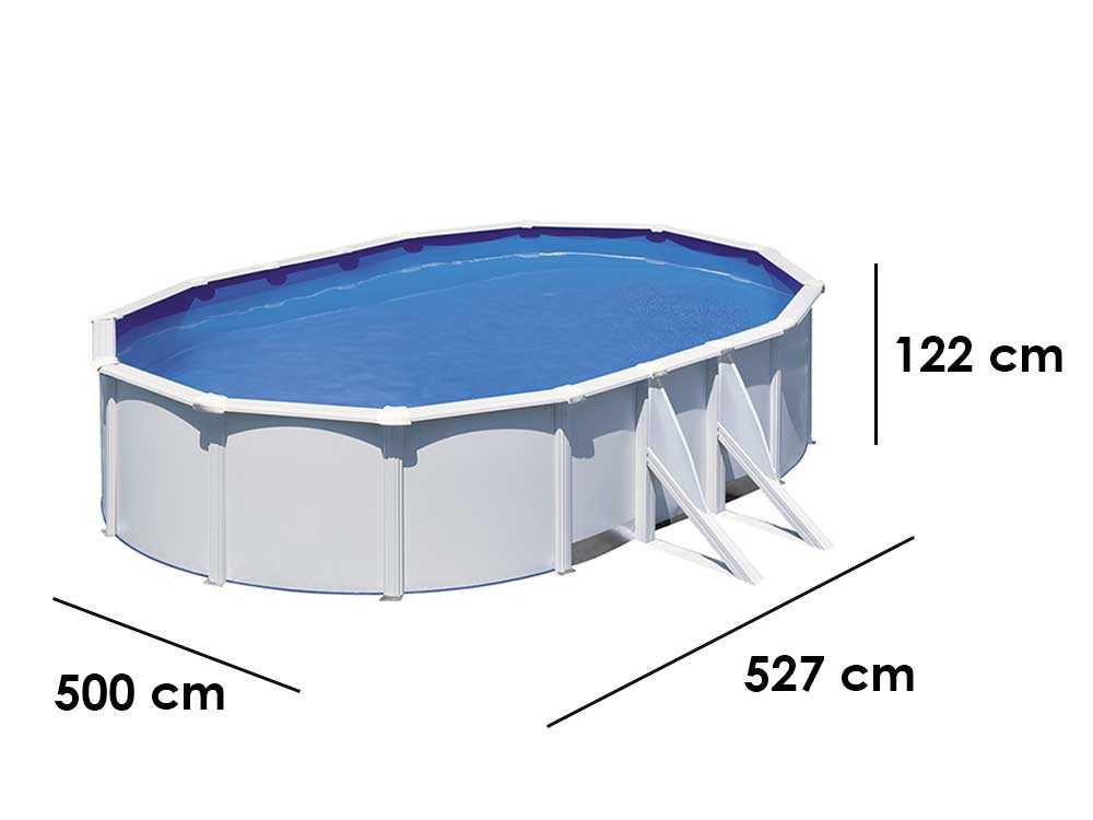 Gre Fidji Oval 500x300x120cm - Ovaler Stahlwandpool