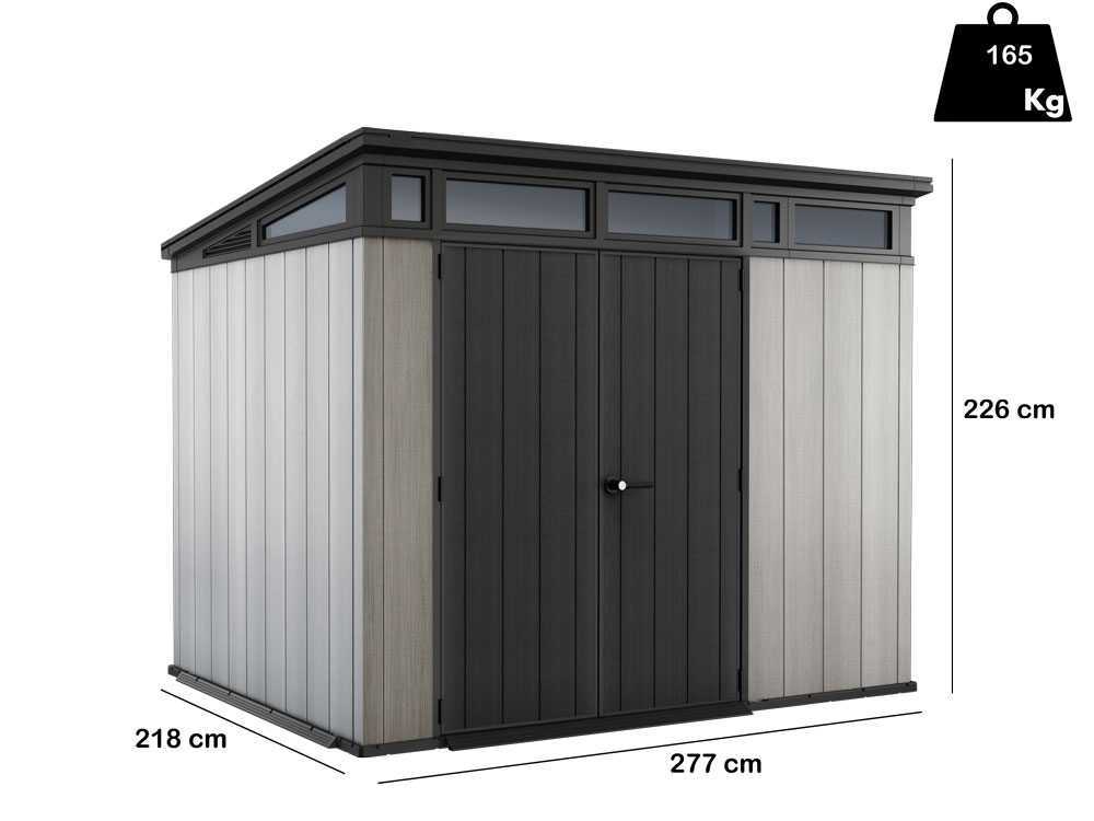 Keter Artisan grau - Gartenhaus - mit Doppeltüren - 277x218x226 cm