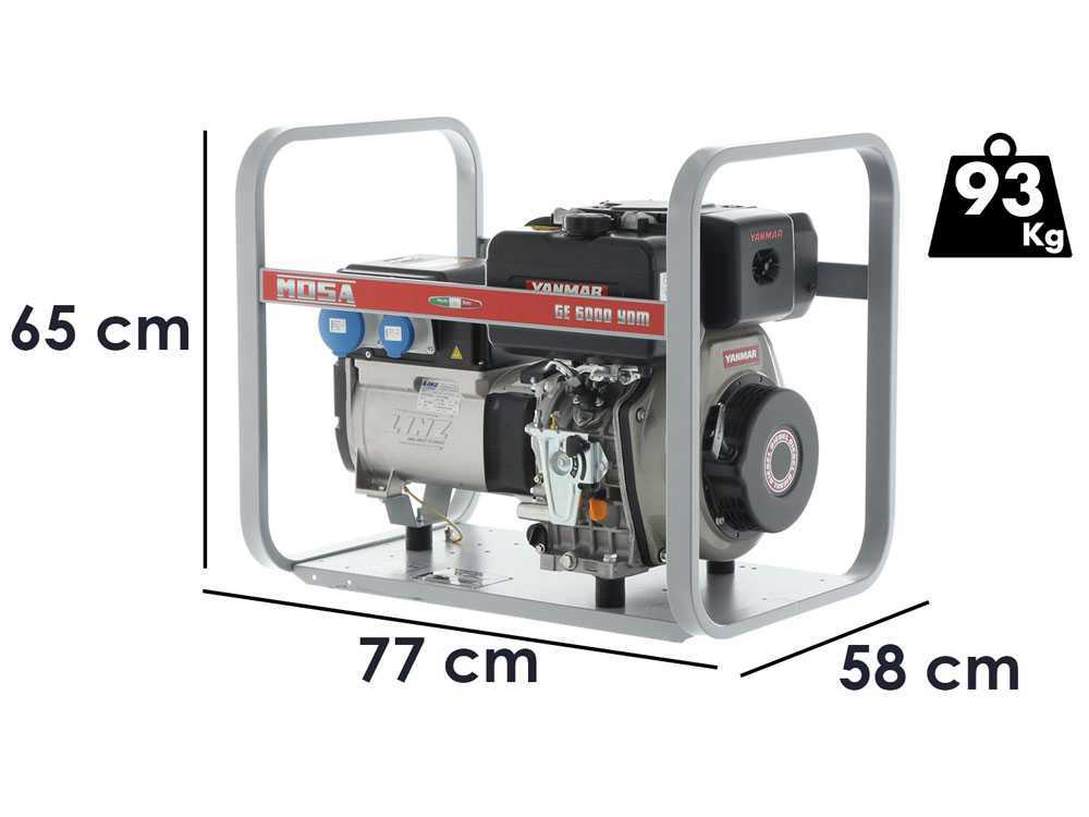 MOSA GE 6000 YDM - Diesel-Stromerzeuger 5.1 kW - Dauerleistung 4.5 kW - 230V - Motor Yanmar L 100 N