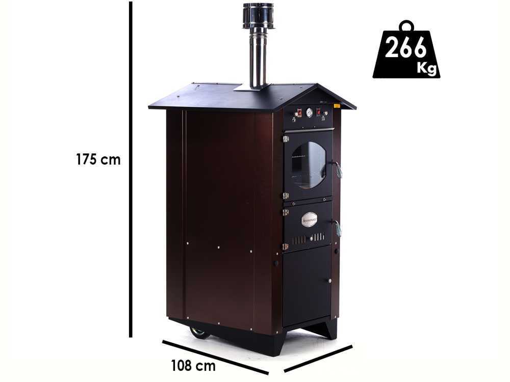 Rossofuoco Garden 80 - Holzbackofen für den Außenbereich - Braun